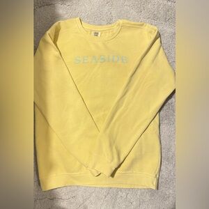 Seaside 30A Crewneck | yellow with blue accents | Size: S